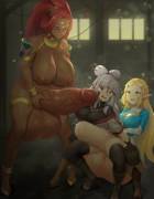 Futa Zelda and Urbosa break Paya with their huge cocks (Sinensian) [Breath of the Wild]