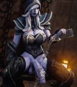 Drow Ranger cleaning her dong (StevenCarson) [Dota 2]