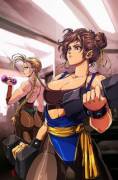 Chun-Li and Cammy training