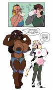 changing tastes (F/M Humans -&gt; F Anthro Bison &amp; Cow Girls; MTF/TGTF) by blackshirtboy