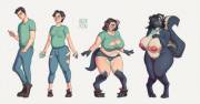 Skunk Transformation [M Human -&gt; F Anthro Skunk; MTF/TGTF] by arzarin