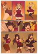 A Game of Cat and Mouse {Comic} [M Humans -&gt; F Catgirl and Mouse Girl] - SilvyChan