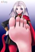 Edelgard with feet closeup (fire emblem)