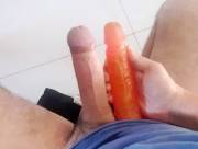 I found my girlfriend's 8" / 20cm dildo! I think sometimes she misses me...