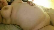 The look of a belly that has been stuffed all weekend!