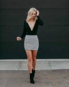 Black Bodysuit and Skirt