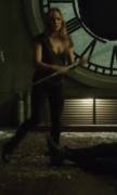 Caity Lotz bouncing