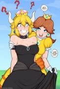 Bowsette &amp; Daisy - Peach's new look??? (Afrobull)