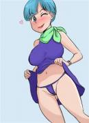 Bulma flashing her thong