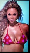 Covered Tyra Banks in my dick juice