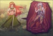 Sakuya's stuck inside Meiling[Vore]