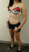 Hand-drawn pokeball bra