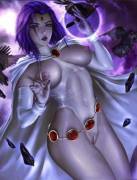 Raven in white (logancure) [teen titans--DC]