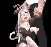 Ear fucking the neko