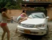 cick's washing a car