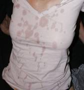 V neck tee splattered