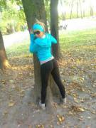 Posing outside