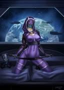 Tali Pinup by Evulchibi (Mass Effect)