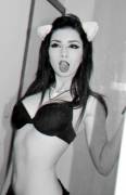 Tongue out