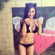 Black bikini kitten