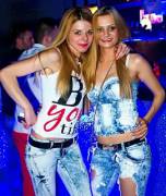 Bar girls in trashy clothes