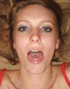 Nasty blonde mouthful