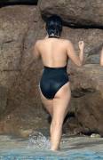 Demi Lovato in one piece swimsuit