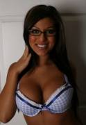 Stacked glasses girl