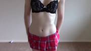 [F] Naughty schoolgirl tease