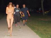 Lost bet led to public camping naked