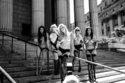 Nina La Voix, Hazel Bryanna (Estrella), Oxana Gold (Zolotareva), George Smith, Kyra La Rosa New York Supreme Court on Centre Street, Manhatte, NY July 23, 2015 ph. Allen Henson