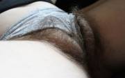 Overflowing Bush and See-Through Panties