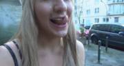 On the sidewalk