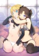 White and black, Saber and Rin [Fate]