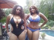 Busty ebony duo