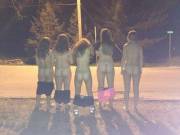 Five Girls Mooning