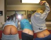 Simply girls mooning.