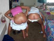 tan girls mooning