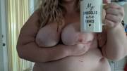 Coffee tastes better on her birthday.