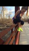 Hottie Pisses Off A Bridge