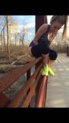 Hottie Pisses Off A Bridge