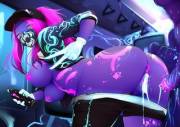 KDA Akali receiving a messy creampie.