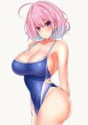 Riamu Yumemi on a swimsuit (Sankakusiro)