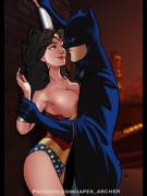 Batman and Wonder Woman back alley (japes)