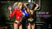 Happy Valentine's Day from Harley Quinn and Wonder Woman [Wonder Slave Trainer]