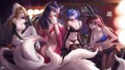 getting caught peeking into Ahri's dressing room