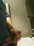 Massive cumshot at work