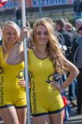 Pretty girl with a camel toe in yellow (x-post /r/PromoBabes)