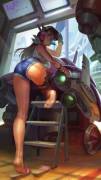 Hotpants mechanic D.Va [looking for source]