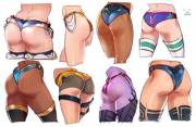 Overwatch Butts (Mei, Mercy, Pharah, D.va, Symmetra, Tracer, Widowmaker, Zarya) [Nips]